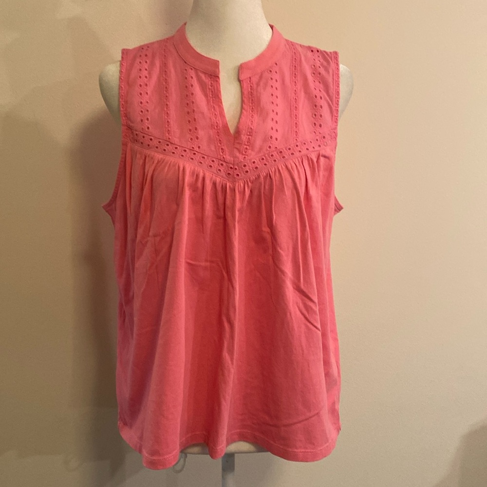 J Crew beautiful pink cotton sleeveless blouse size Medium